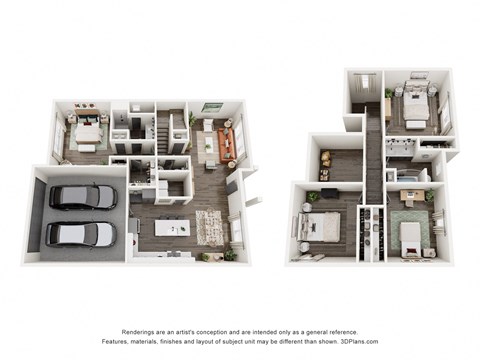 Floor plan for 4 beds, 3 baths, 1930 sqft